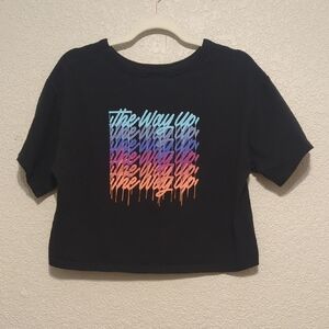 Champion black cropped graphic the way up tee shirt